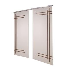 Imagem de Porta Dupla Branco Prime Frisada Kit Alumínio F05 - 210x140