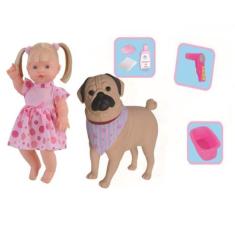 Imagem de Boneca Elisi Com Diversas Frases e Cachorrinho Pet Wash - Adijomar