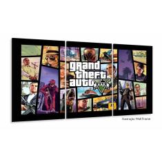 Imagem de Quadro Decorativo Jogo GTA 5 120x60 3 peças sala quarto