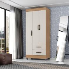 Imagem de Guarda-roupa Lite 3 Portas 2 Gavetas Marrom/Off White