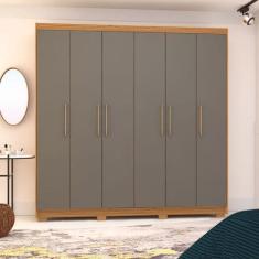 Imagem de Guarda Roupa Quarto Casal 6 Portas 6 Gavetas Nature Alasca Vila Rica