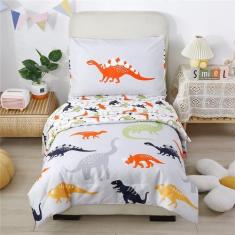 Imagem de Conjunto de roupa de cama infantil URBONUR Ultra Soft Dinosaur Print G