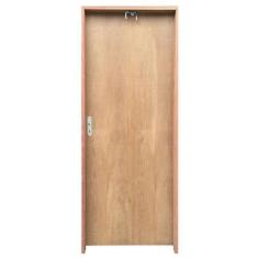 Imagem de Kit Porta de Madeira Semi-Oca Lisa Rodam Padrão Imbuia - Lado Direito 