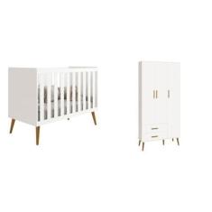 Imagem de Berço Americano Isis e Roupeiro 3 Portas Isis Branco Fosco