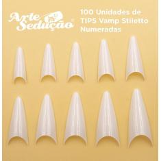 Imagem de Tips Unhas Postiças Vamp Stiletto 100 Unidades Arte Sedução