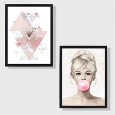 Imagem de Kit 2 Quadros Decorativos Brigitte Bardot 45x34cm
