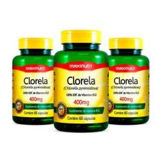 Imagem de Kit 03 Clorela Rica Em Vitamina B12 60 Cápsulas Maxinutri