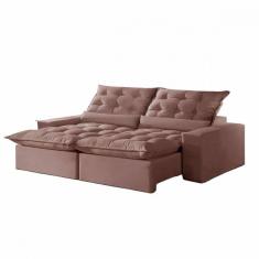 Imagem de Sofá Retrátil Reclinável 2.10 m Veludo Jolie Rose Montano