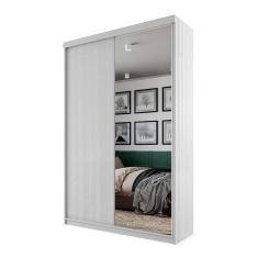 Imagem de Guarda-Roupa Solteiro com 1 Espelho Lugano 2 pt 2 gv Branco