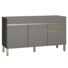 Imagem de Balcão de cozinha com Tampo e 3 Portas Durham Gris - Mais de Casa