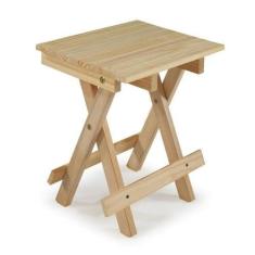 Imagem de Kit 2 Banquetas Dobráveis de Madeira Maciça Walk Forest Bege