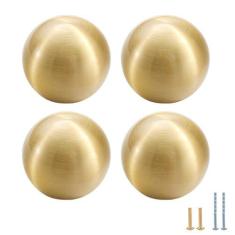 Imagem de Evionlin 4 maçanetas M de latão sólido de cobre puro cone puxadores para gaveta de armário de cozinha, puxadores de latão dourado escovado com parafusos