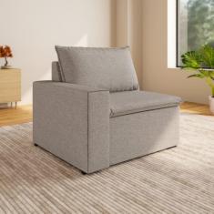 Imagem de Sofá Modular com Braço Esquedo 105cm Zen Cabecasa Madeiramadeira Marrom