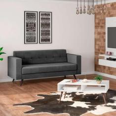 Imagem de Sofá 2 Lugares Vitrola Suede Cinza - Modern