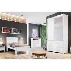 Imagem de Guarda Roupa 2 Portas Com Espelho Buriti Branco - Novo Horizonte- - Mó