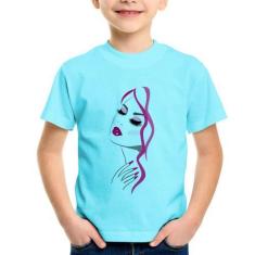 Imagem de Camiseta Infantil Salão De Beleza Maquiagem - Foca na Moda, Azul claro