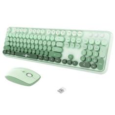 Imagem de FOPETT Combo de teclado e mouse sem fio, 104 teclas, tamanho completo, 2,4 GHz, teclado colorido, receptor USB Plug and Play, para Windows, Mac, PC, laptop, desktop