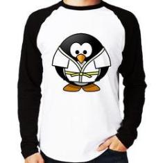 Imagem de Camiseta Raglan Pinguim Judô Manga Longa - Foca Na Moda