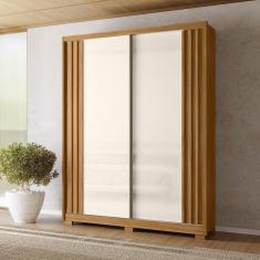 Imagem de Guarda Roupa Casal 2 Portas Ripado 3 Gavetas Colorado - Freijó - Off White