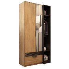 Imagem de Guarda-Roupa Capri 2 Portas Solteiro Amêndoa/Preto