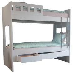 Imagem de Beliche 3 Gavetas com Escada Metalizada Faces F04 Branco