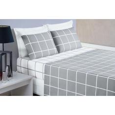 Imagem de Jogo De Cama Austin Queen  4Peças Micropercal 200Fios Oferta - Safira