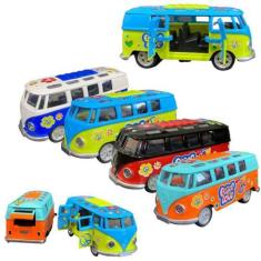 Imagem de Miniatura Carrinhos Kombi Perua Coleção Van 70S Modelos Em Metal - Die