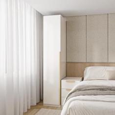 Imagem de Guarda-Roupa Modular 40cm 1 Porta Com Prateleiras Jade Cabecasa Madeir