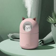Imagem de Umidificador Aromatizador Difusor Infantil Gatinho Luz Rgb - Branco Ou Rosa