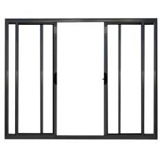 Imagem de Janela Vitro 4 Folhas Alum nio Preto Linha Modular Medidas:10