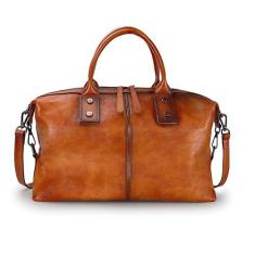 Imagem de LETEULO Bolsa tiracolo feminina de couro com alça superior e bolsa vintage, Marrom