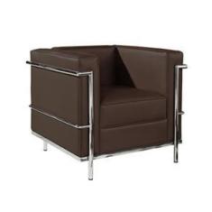 Imagem de Poltrona Le Corbusier Cromado Em Sintético Marrom