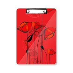 Imagem de Quadro de prancheta de papoula de milho com arte abstrata de flores s A4