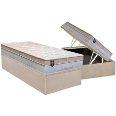 Imagem de Conjunto Box Baú Solteiro Colchão Molas Orthoflex Ensacadas Naturale + Base Crc Suede Clean (88x188)