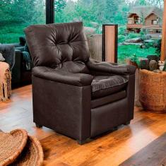 Imagem de Poltrona Reclinável  Imperador Couro Facto Marrom - SOFA STORE