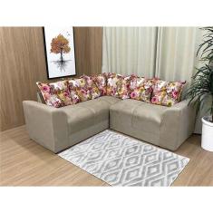 Imagem de Sofá Canto Bege com Floral 607/66 Belo
