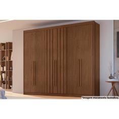 Imagem de Guarda Roupa 6 Portas (2 Ripadas) e 6 Gavetas Atenas Cacau - Conquista