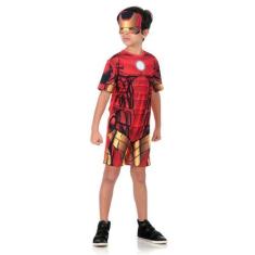 Imagem de Fantasia Homem de Ferro Infantil Curto com Máscara Original Vingadores