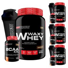 Imagem de COMBO GALERA: 4x Waxy Whey Protein 900g + 4x BCAA 100g + 4x Coq - Bodybuilders - way/wey-Unissex