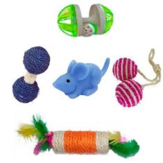 Imagem de Brinquedos Para Gatos Kit Com 5 Itens - Nicapet