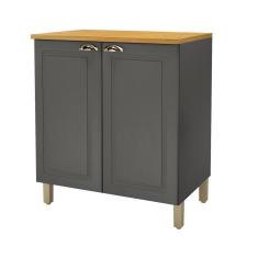 Imagem de Balcão com Tampo 2 Portas 80cm Paris Indekes Cinza