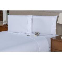 Imagem de Lençol Para Cama Queen 40cm 4 Pçs Ponto Palito Percal 180 Fios - Dryka