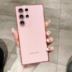 Imagem de Capa macia com glitter transparente para Samsung Galaxy S24 S23 Ultra S22 S21 Plus S20 FE A54 A34 A55 A52 A35 A53 A25 Capa de filme de câmera, rosa, para Samsung S20 Plus