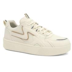 Imagem de Tênis Crystal Refletivo Feminino Plataforma Ramarim 2483231 Bege, 35, 