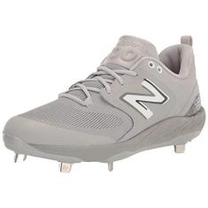 Imagem de New Balance Fresh Foam X 3000 V6 Tênis de beisebol masculino de metal, Cinza/branco, 36