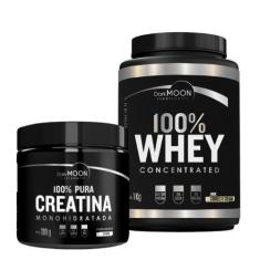 Imagem de Kit Creatina Monohidratada Pura 300g + 100% Whey Concentrated Cookies 