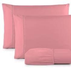 Imagem de Lençol Queen 3 Peças Ponto Palito Micropercal 400 Fios - MS Enxovais, 