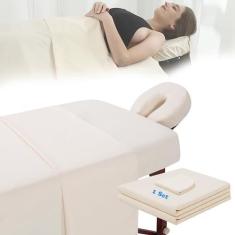 Imagem de Jogo de lençol de microfibra para mesa de massagem, 3 peças, macio, sem rugas, inclui lençol com elástico de massagem, lençóis de massagem e capa de berço facial para tatuagens de salão de beleza SPA