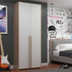 Imagem de Guarda-roupas Modulado 2 Portas 3 Gavetas Branco/carvalho Treviso