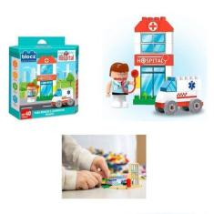 Imagem de Blocos Montar Infantil Kit 40Pçs Hospital City Colecionável - Blocz